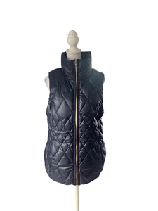 Athleta Women's Black Full Zip Responsible Down Quilted Puffer Vest Size Medium - Picture 1 of 5