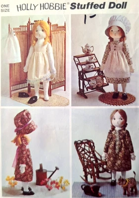 Vintage Simplicity 6006 Sew Pattern Holly Hobbie Hobby Stuffed Rag Doll Clothing - Image 1 of 4