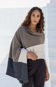 ZESTT DREAMSOFT ORGANIC COTTON TRAVEL SCARF WRAP BROWNSTONE COLOR BLOCK NWOT - Picture 1 of 7