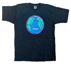 Vintage Scramble Campbell Shirt Herren Large Earth Peace Love Art Vivid 90s - Bild 1 von 15
