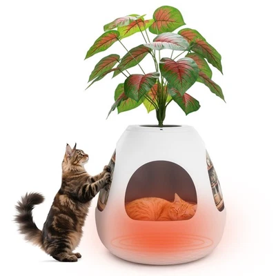 COZIWOW Cat House w/ Air Purifier & Replaceable Cat Scratching Board Heating Pad - Image 1 of 4