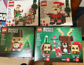 LEGO 40205 40353 40206 & 40425 Brickheadz Reindeer Santa Elf Nutcracker SEALED