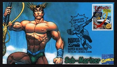 USA SCOTT #4159-N, ILLUSTRATED BGC FDC COVER 2007 SUB-MARINER FROM MARVEL COMICS - Image 1 of 2
