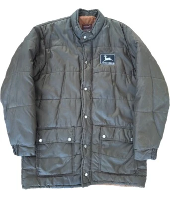De Colección John Deere Puffy Puffer Camionero Tractor Granja Trabajo Chaqueta Abrigo Para Hombres Mediano Foto 1 de 4