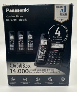 Panasonic Cordless Phone System Answering Machine 4 Handset Bluetooth Call Block - Picture 1 of 10