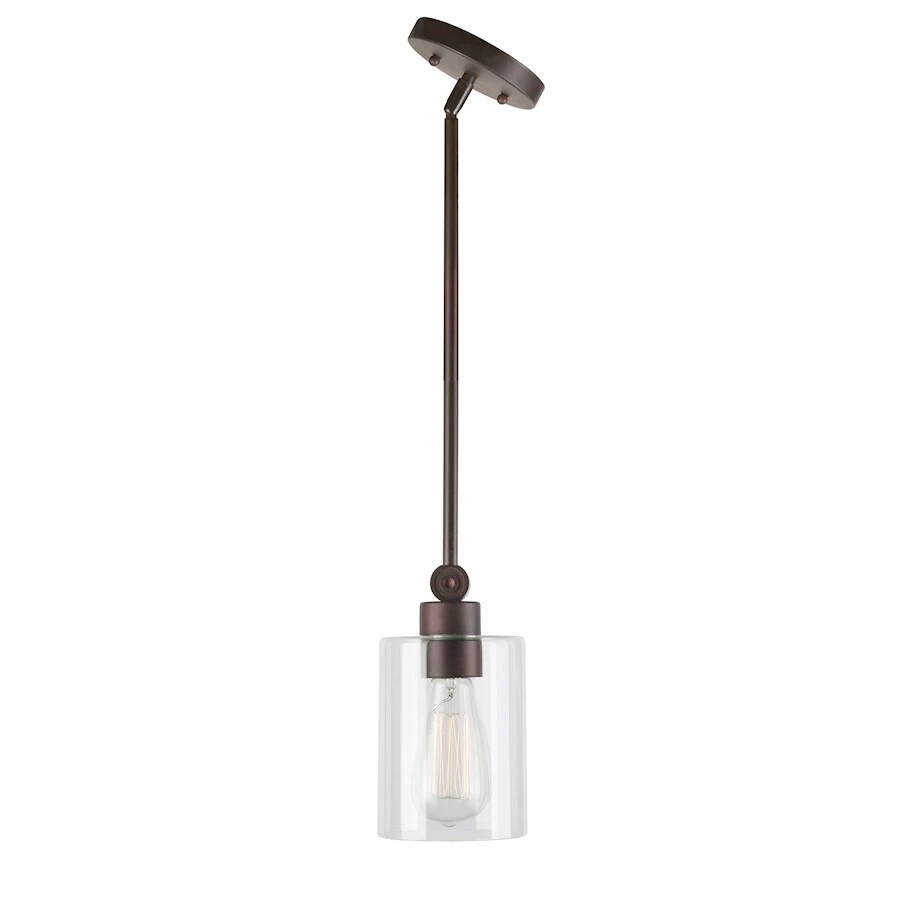 Forte Lighting 1-Light Mini Pendant, Antique Bronze/Clear Glass - 2614-01-32 - Image 1 of 1