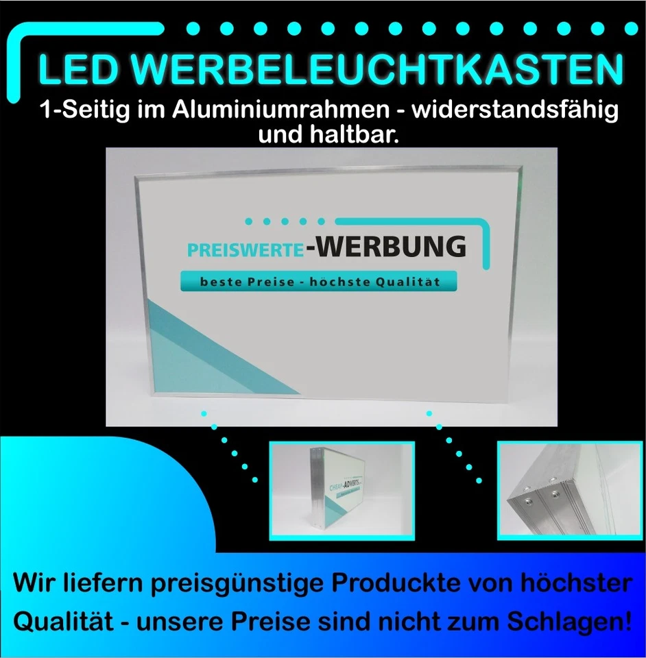 LED LEUCHTREKLAME 1000mm x 500mm Entwurf und Druck im Preis - Bild 1 von 4