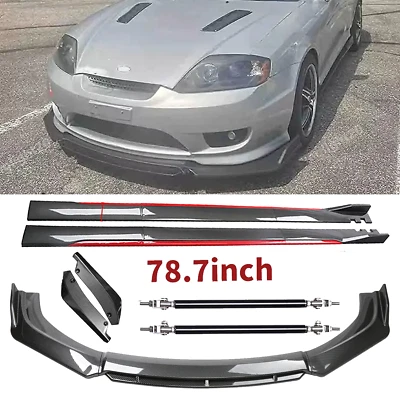 Front Rear Bumper Lip+78.7"Side Skirt Extension Body Kits For Hyundai Tiburon C - Изображение 1 из 4