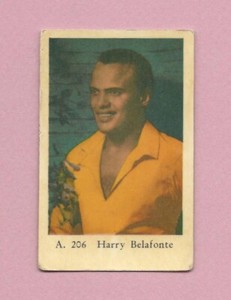 1959 Dutch Gum Card A #206 Harry Belafonte