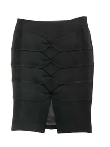 Falda lápiz para mujer Escada con cremallera lateral con ranura frontal giratoria negra lana talla EU 34 - Imagen 1 de 8