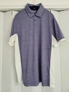 Nike Golf Tour Performance Dri Fit Mens Polo Shirt Medium Purple White EUC - Picture 1 of 4