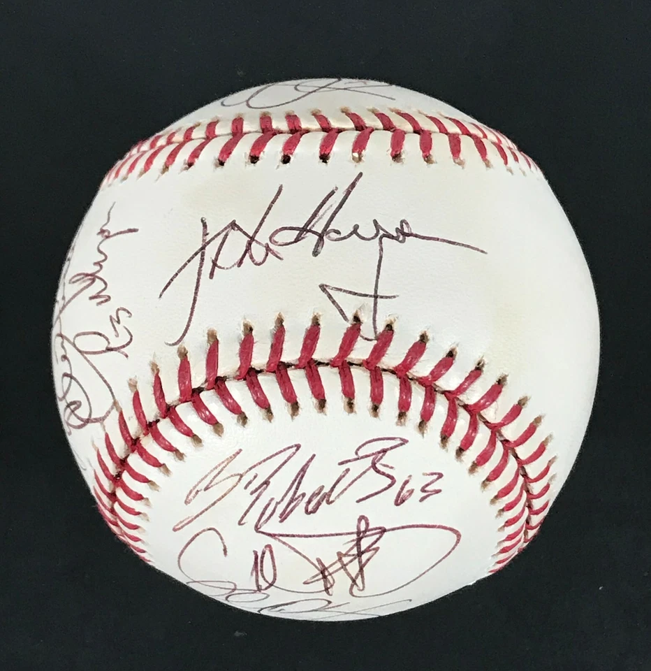 Baltimore Orioles Team 2001 firmado automático en persona béisbol David Segui Roberts Foto 1 de 4