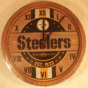 RELOJ DE PARED FOCO FOREVER COLECCIONABLES NFL PITTSBURGH STEELERS BARRIL SELLADO - Imagen 1 de 3