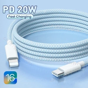 USB C to iPhone PD Charger Cable Fast Charging Data Lead for iPhone 14 13 12 11 - Picture 1 of 12