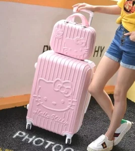 SANRIO HELLO KITTY 2 pcs SET SUITCASE SET LUGGAGE TRAVEL  - Picture 1 of 26