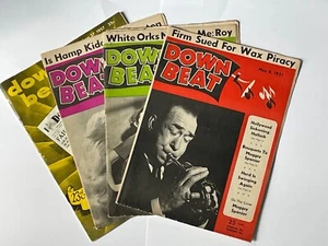 DOWN BEAT Magazine Lot 4-1951, 1952, 1957 Jazz Issue-Jackie James Cover, Maynard - Picture 1 of 14