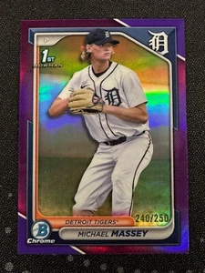 2024 Bowman Draft Chrome #BDC-80 Michael Massey 1st Purple Refractor /250 Tigers - Bild 1 von 1