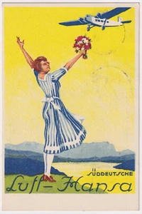 Künstler-AK Süddeutsche Luft-Hansa Luftpost Schwarza (Saalbahn) 1928 - Picture 1 of 2