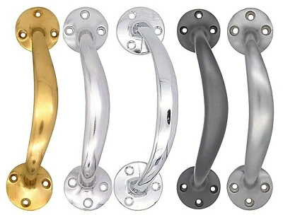 Pull Handle Bow Cupboard Door Drawer 6" or 7" Brass Chrome Ali Black +Screws - Image 1 of 4