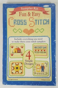 NIP Fun & Easy cross stitch sampler kit 4 designs 02043-1 Pace Products 1996 - Picture 1 of 9