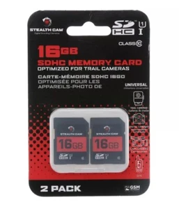 Paquete de 2 tarjetas SD Stealth Cam de 16 GB transferencia de datos de alta velocidad para cámaras Trail - Imagen 1 de 2