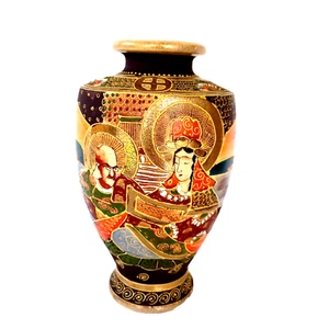 Vintage Satsuma Kutani Japan Vase/10 1/2"T Colorful Mariage Scholar /Madonna - Picture 1 of 5