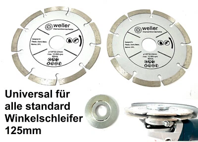 WELLERWERKZEUGE Nutfräse Fugenfräse Adapter SET für standard Winkelschleifer 125mm