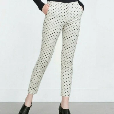 Ralph Lauren LRL Women Polka Dot Slim Trousers Pants Ankle Size 6 Preppy Stretch - Image 1 of 4