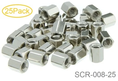 25-Pack D-Sub Cable End & Bracket Computer Hex Nuts, #4-40 x 5.8mm Long - Image 1 of 2