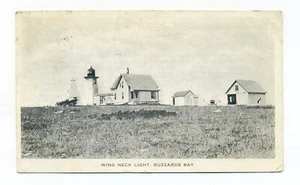 Faro Wings Neck, Pocasset, coche, dependencias, postal, Bourne MA - Imagen 1 de 2