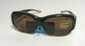 Foster Grant Solar Shield Polarized Fit Over Sunglasses, Medium / Large, Brown