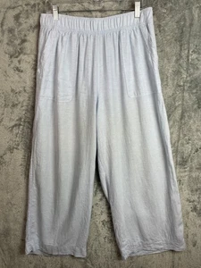 Sigrid Olsen Hose Damen Large blau weites Bein Leinenmischung Gummibund Taschen - Bild 1 von 9