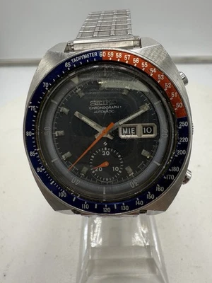 Cronógrafo automático vintage SEIKO 6139-6002 esfera negra Cal 6139B - 41 mm Foto 1 de 4