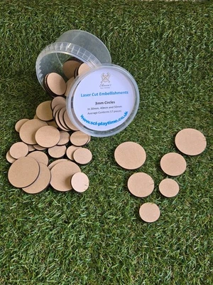 3mm MDF Laser Cut Circle Embellishments - Image 1 of 4