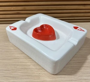 Ace of Hearts Poker Night Ashtray, Home Decor. Small Imperfection. See Pictures - Picture 1 of 7