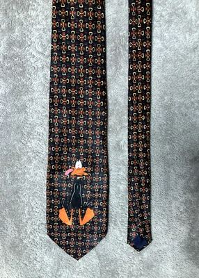 Винтажный галстук 90-х Daffy Duck Tie Looney Tunes Mania 1993 Warner Bros редкий 4 дюйма - Изображение 1 из 4