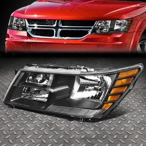 FOR 09-20 DODGE JOURNEY LH DRIVER SIDE BLACK HOUSING AMBER CORNER HEADLIGHT LAMP - Picture 1 of 6
