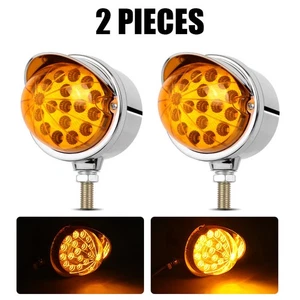2x LED Watermelon Lights Fender Marker Turn Signal Lamp for Semi Trucks Trailers - Picture 1 of 10