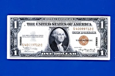 1935 A $1 Silver Certificate Brown Seal Hawaii Emergency CRISP HIGHER GRADE NOTE - Image 1 of 2