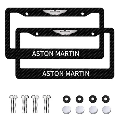 Aston Martin 2 Pack Aluminum Carbon Fiber Texture Waterproof License Plate Frame - Image 1 of 4