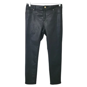 Chicos Platinum Jean Womens Size 15 Black Acrylic Coated Mid-Rise Stretch - Picture 1 of 6