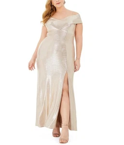 Nightway Womens Sparkly Gown Dress, Metallic, Plus Size, 20W - Picture 1 of 1