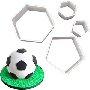 4 Pcs Soccer Ball Cookie Cutter,Hexagon Cookie Cutter,Football Cake Fondant C... - Picture 1 of 12
