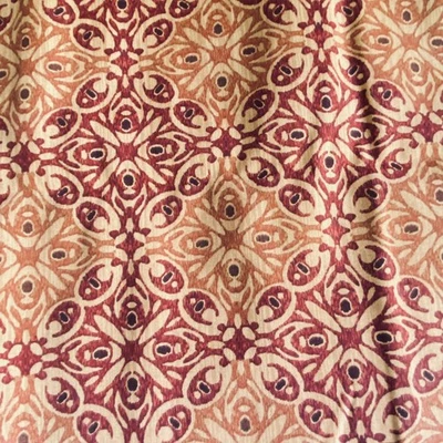1.9 YD Muted Orange Sienna Medallion Cotton Duck Cloth Fabric - Image 1 of 4
