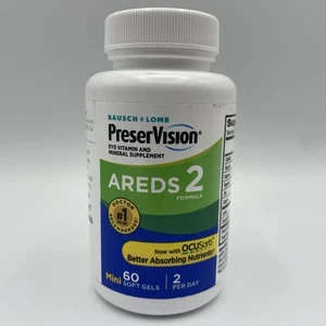 NEW Bausch + Lomb Preservision Areds 2 Eye Vitamin 60 Mini Soft Gels Exp 7/26 - Picture 1 of 3