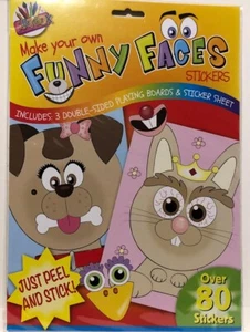 KIDS ACTIVITY MAKE YOUR OWN FUNNY FACE STICKERS ,PEOPLE & ANIMALS, FREE POST - Picture 1 of 6