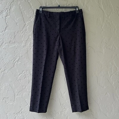 Talbots Petite Women 12P Black Heart Print Straight Leg Hampshire Ankle Pant NWT - Image 1 of 4