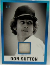 DON SUTTON 2022 Leaf In The Game Used Sports 1960 Jersey Patch BLUE #1/5 Dodgers