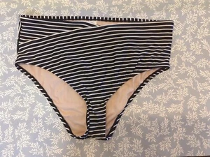 Kona Sol Bikini Bottom Womens High Waisted High Coverage Black/ White XL - Picture 1 of 3