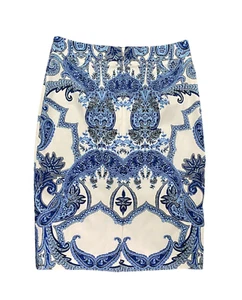 Hallhuber Skirt Women Small Summer Pencil Graphic Print Slit Size 36 - Picture 1 of 13